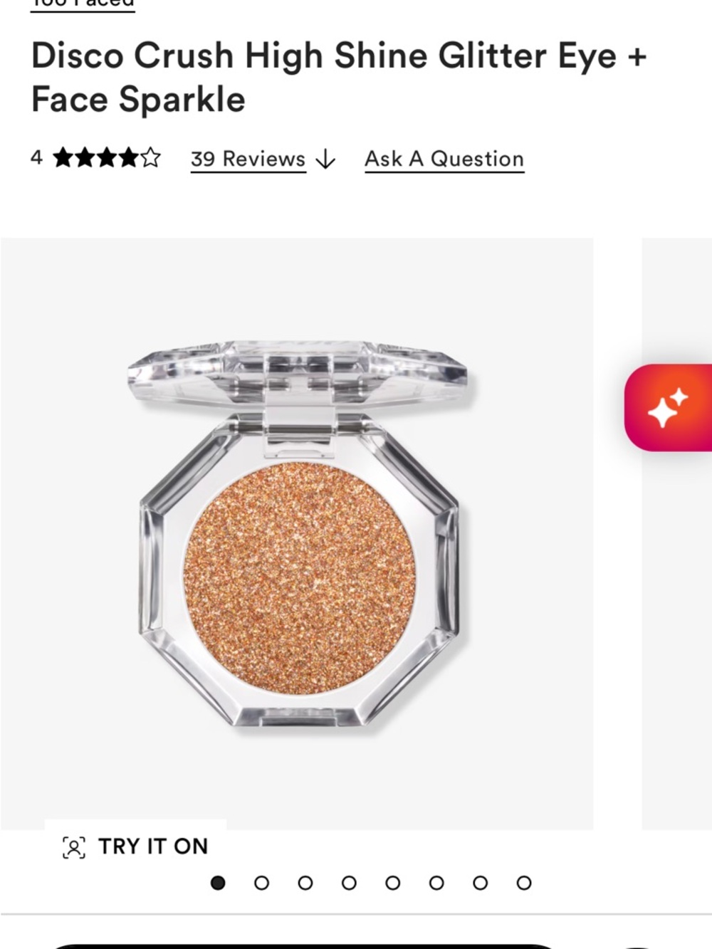 Too Faced Glitter Pigment - Rose Gold Sparkle